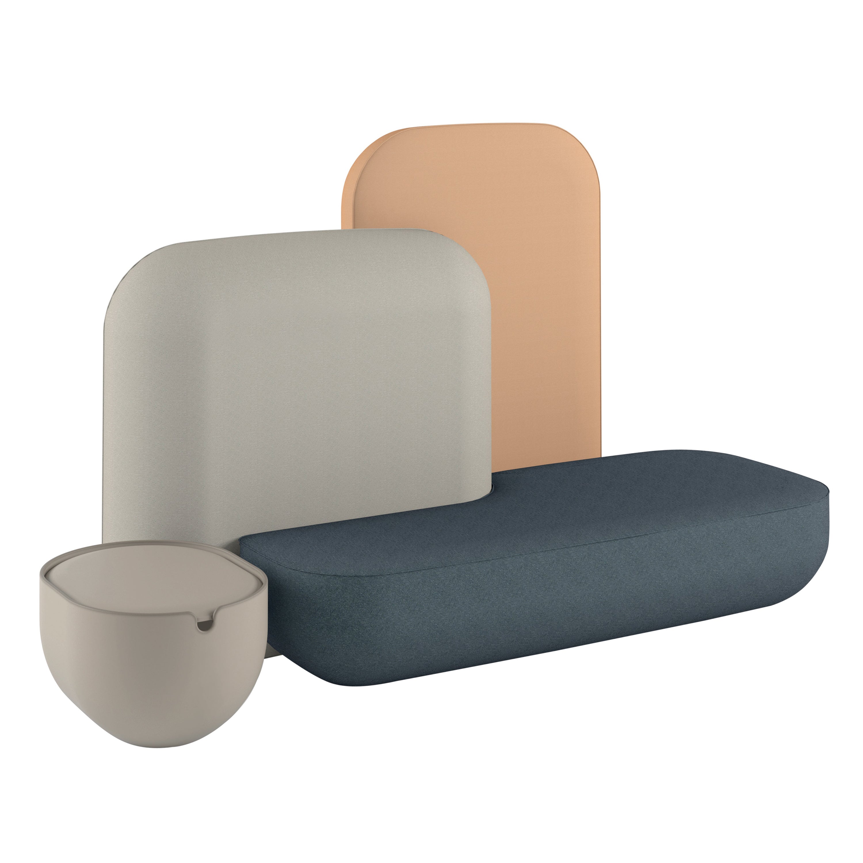 Alias Okome 004 Upholstered Seat with Backrest and Optional Table by Nendo