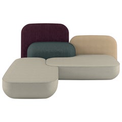Alias Okome 006 Set of Beige Upholstered Seat with Backrest by Nendo