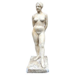 Vintage High Art Deco Plaster Statue, circa 1930-1950