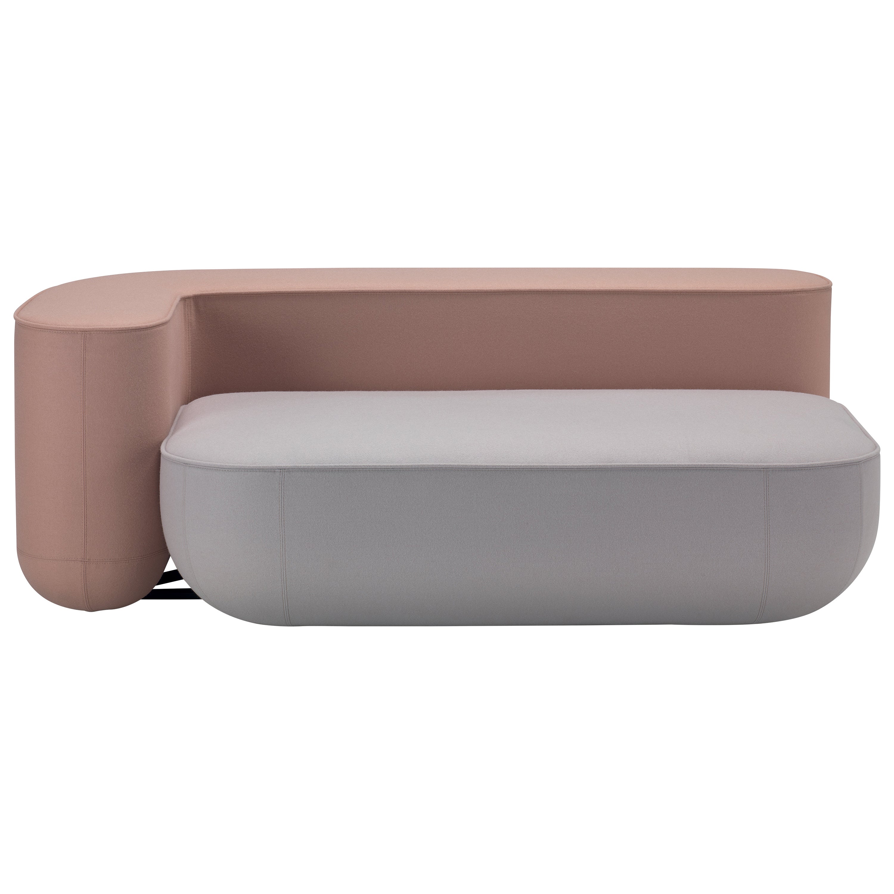 Canapé Ending 74 DX Alias Okome en tissu gris et beige de Nendo en vente