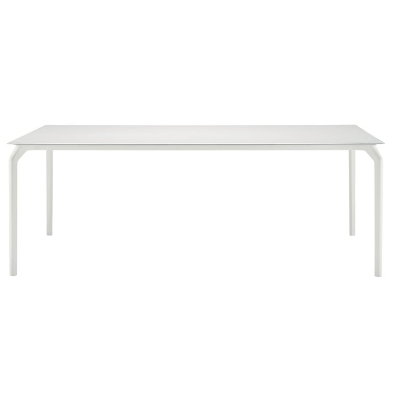 Alias Large 632 TEC 1000 Table in White with Lacquered Aluminum Frame For  Sale at 1stDibs