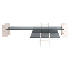 21st Century Fitzroy Central Table in Travertino Marble by Gianfranco Ferré Home