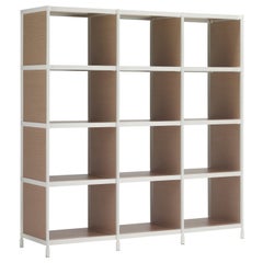 Alias SEC LIB005 Bookshelf in Oak Shelves with White Lacquered Metal Frame