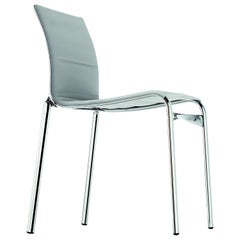 Chaise Bigframe 44 d'Alix en tissu d'ameublement tricolore avec cadre en aluminium chromé
