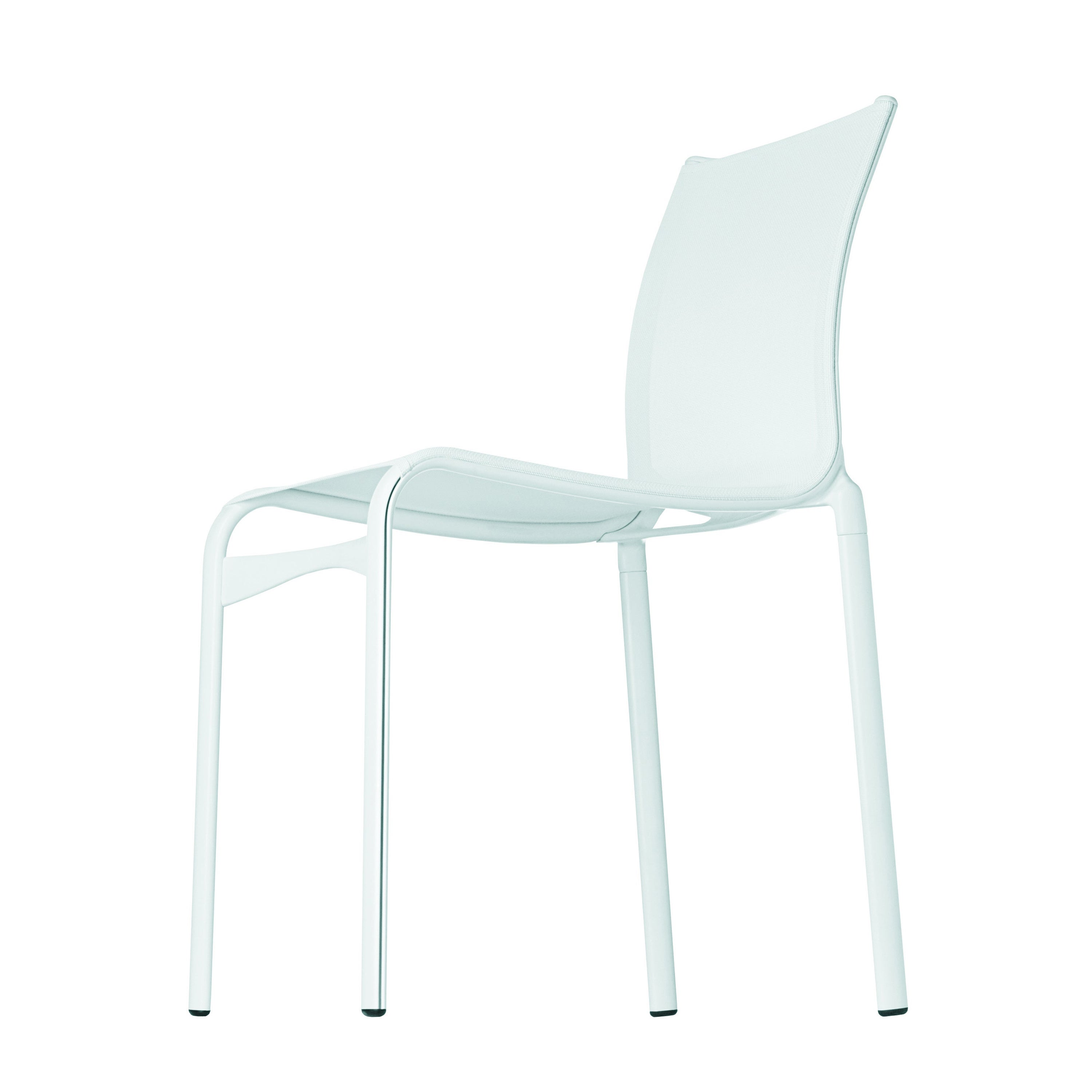 Alias Highframe 40 Stuhl aus weißem Mesh mit lackiertem Aluminiumrahmen