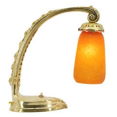 Antique Daum French Art Deco Table Lamp, 1915