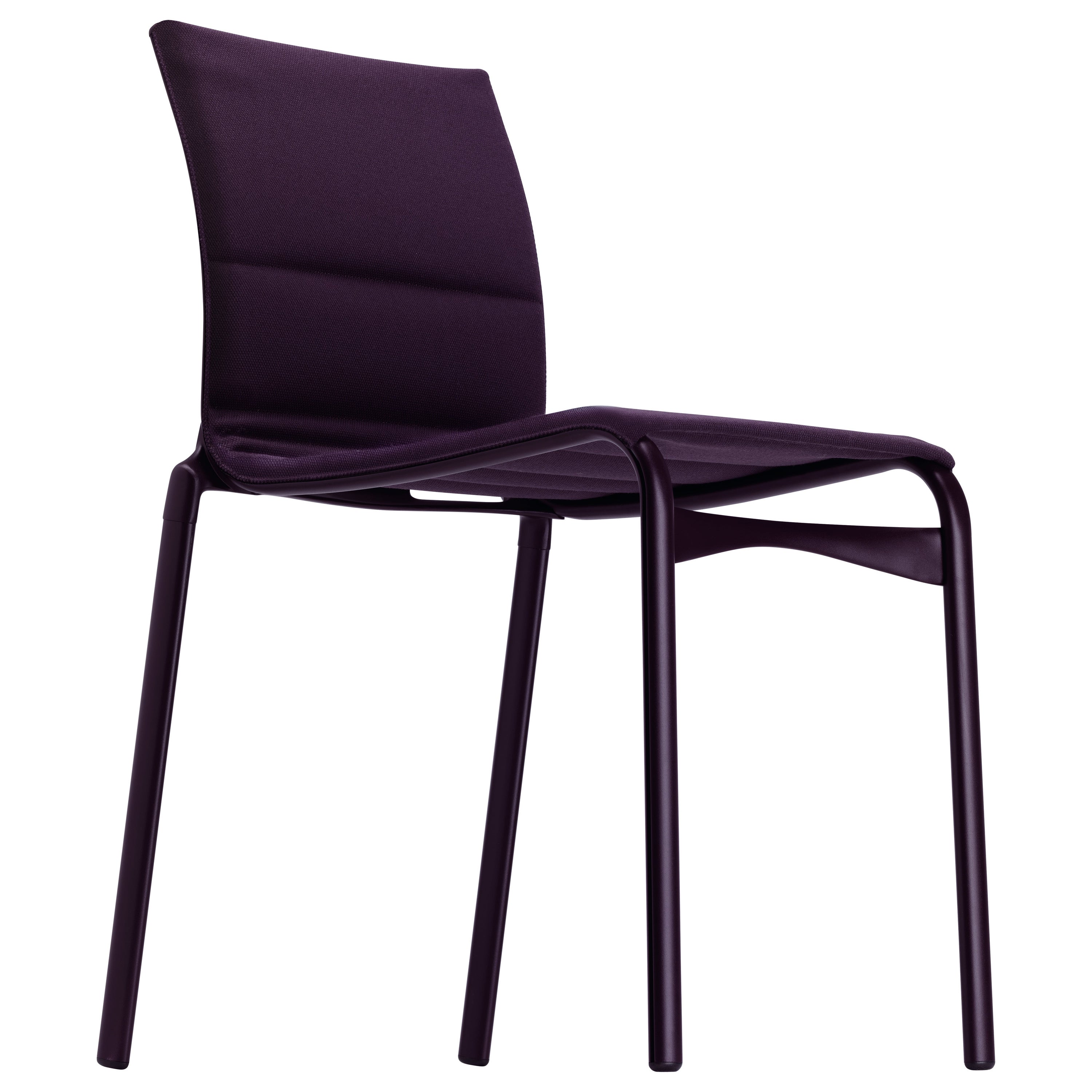 Chaise à haut cadre Alias 40 avec assise violette et cadre en aluminium laqué aubergine