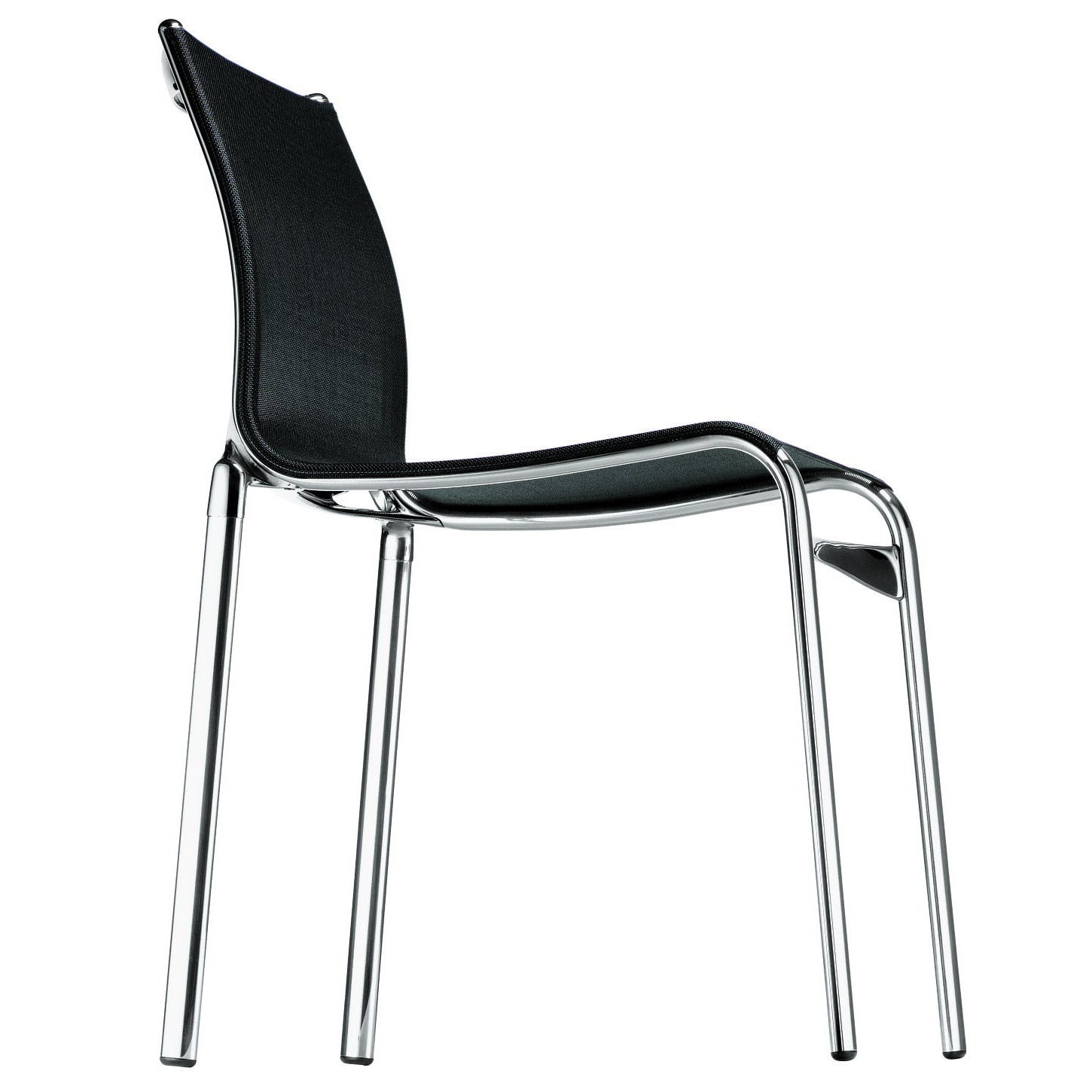 Alias Highframe 40 Stuhl mit schwarzem Mesh-Sitz und Sitz aus poliertem Aluminiumrahmen