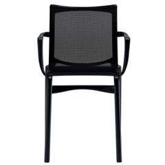 Chaise à haut cadre Alias 417 en maille noire avec cadre en aluminium laqué noir