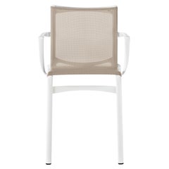 Alias 417 Outdoor-Stuhl mit hohem Gestell aus Sandgeflecht mit lackiertem Aluminiumrahmen