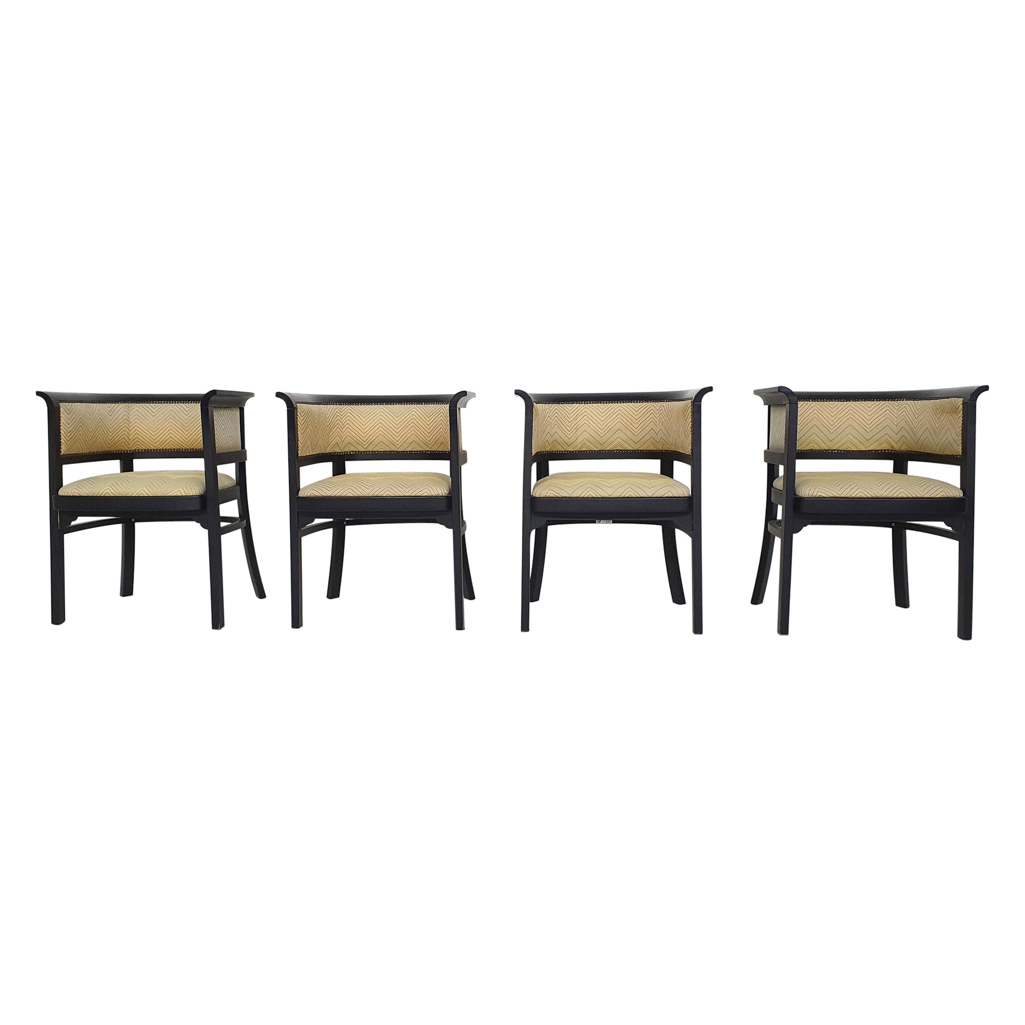 Set of 4 J. Robert Scott Art Deco Red Velvet Dining Chairs, 1980s For ...