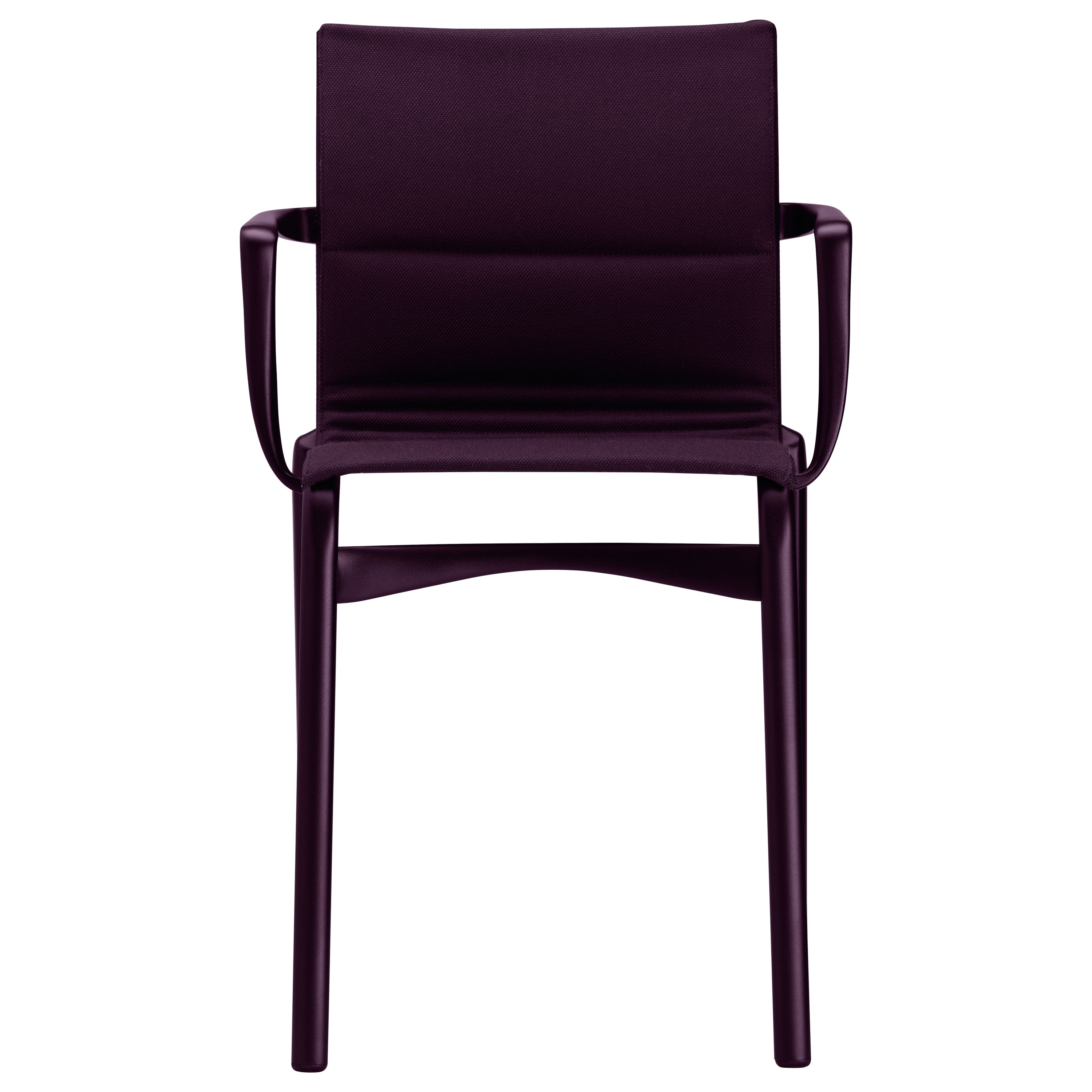 Alias 417 Chaise à haut cadre de 40 pieds en violet avec cadre en aluminium laqué aubergine