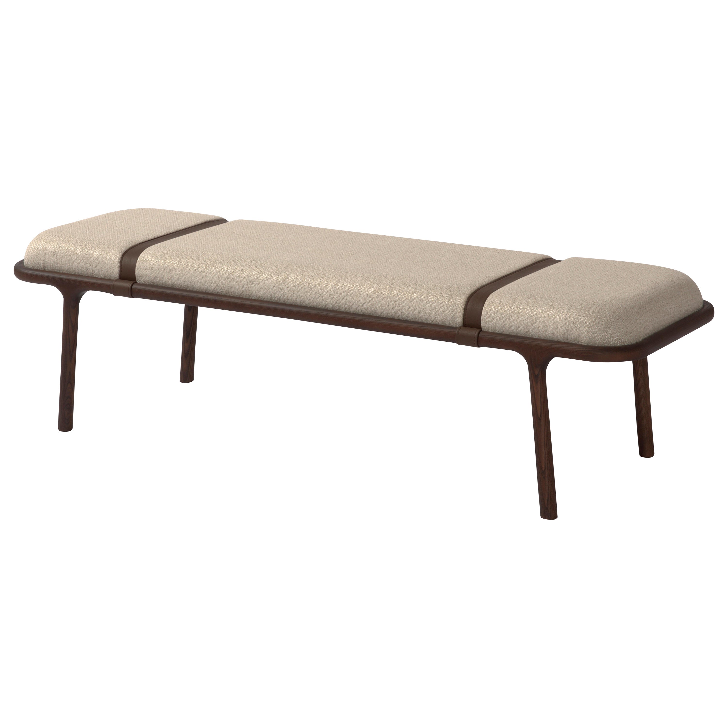 Belts Carpanese Home Italia Bench with Massive Wooden Base Modern 21st Century For Sale