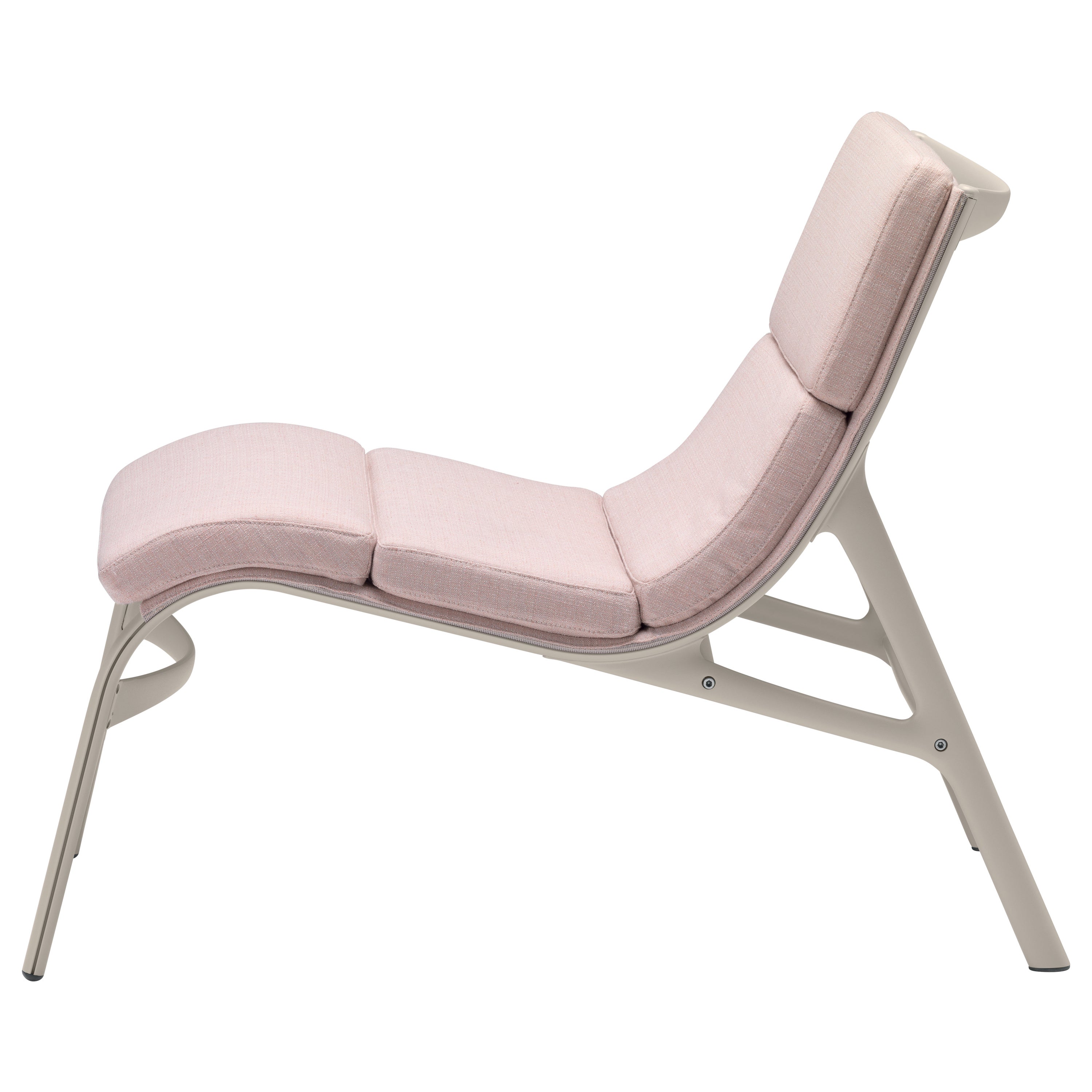 Alias 462 fauteuil  accoudoirs souple en maille de sable et assise rose avec cadre laqu en vente