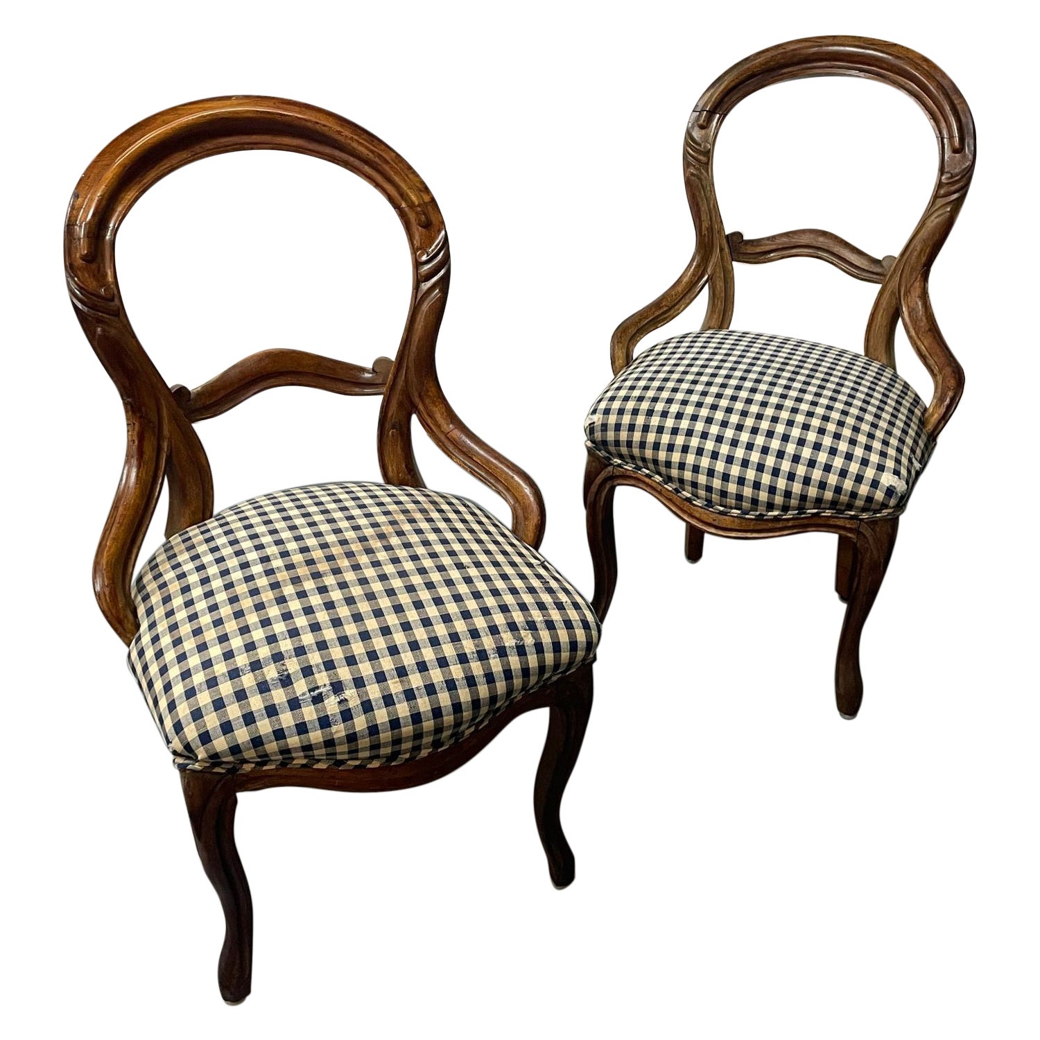 Pair of Early Victorian John Henry Belter Style Side / Accent Chairs, American For Sale