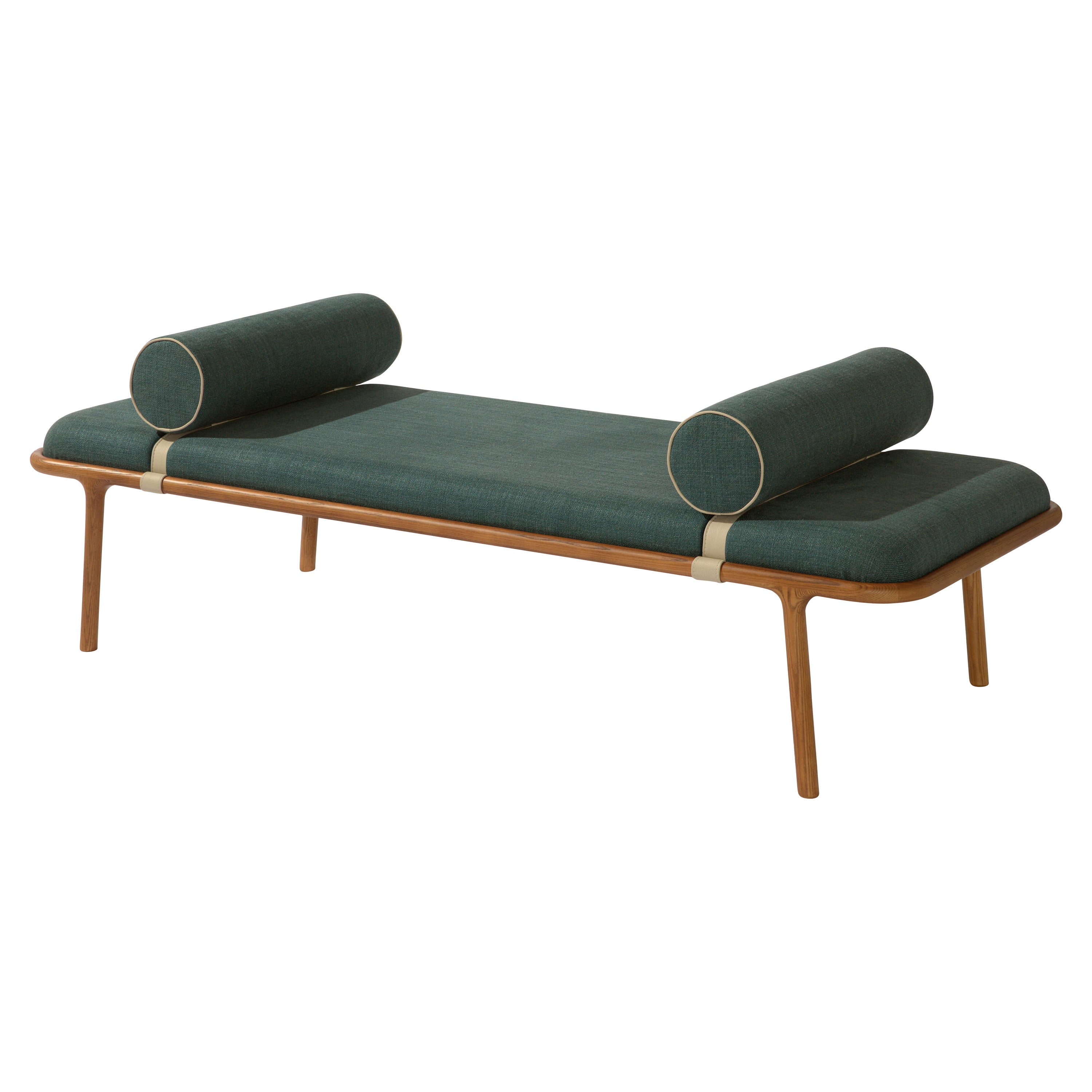 Belts XL Carpanese Home Italia Bench with Massive Wooden Base Modern 21stCentury For Sale