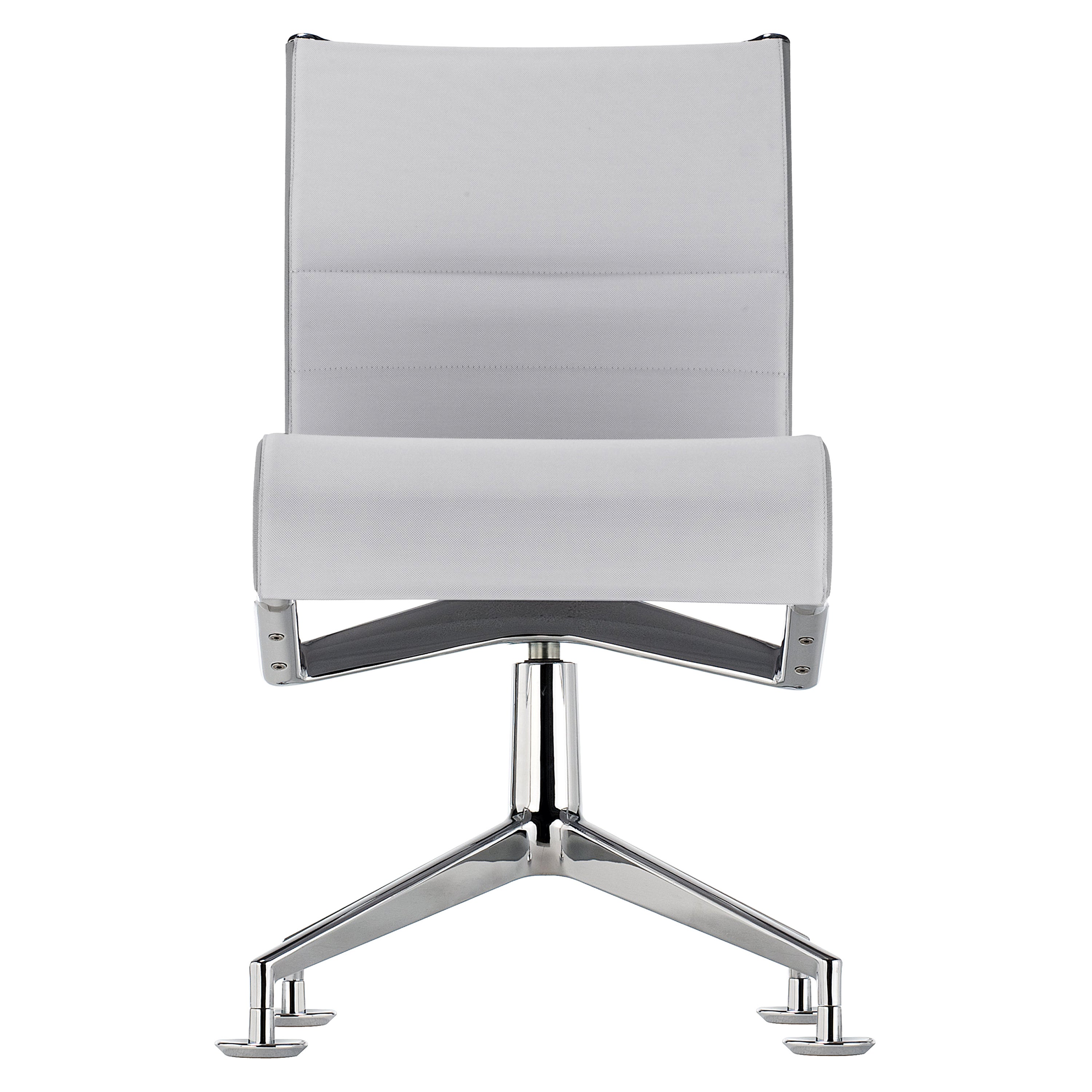 Meetingframe+ Tilt 47 Stuhl mit grauem Sitz und verchromtem Aluminiumgestell von Alias