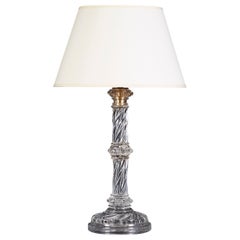 Fine Baccarat Glass Candlestick Lamp
