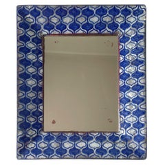 Vintage Danish Persia Glazed Ceramic Wall Mirror, Michael Andersen, 1960s