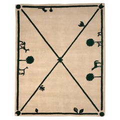 Vintage Artistic Rug After Promenade Des Amis, by Diego Giacometti