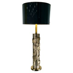 Retro Laurel Lamp with Fantoni Style Applique Stainless & Brass