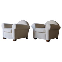 Elegantes Paar Sessel, gepolstert mit reinem Alpaka