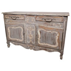 Painted Louis XV Style Buffet from Provence, France, Circa 1890
