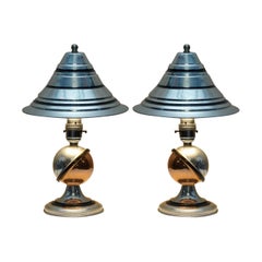 Paire d'importantes lampes Art Déco d'Elsie Roberts Oswald Partridge Milne de 1932