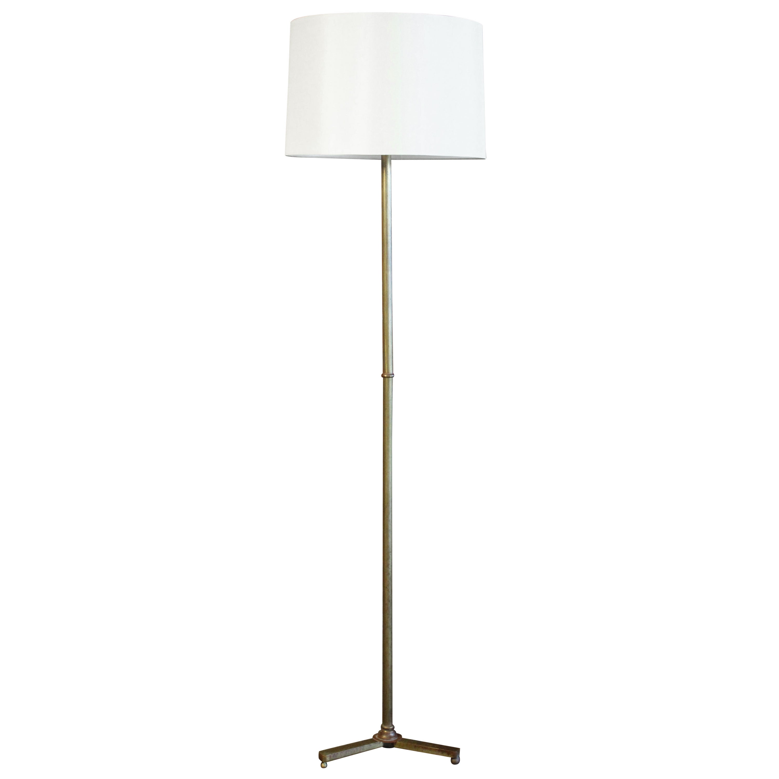 1940s, French Brass Floor Lamp