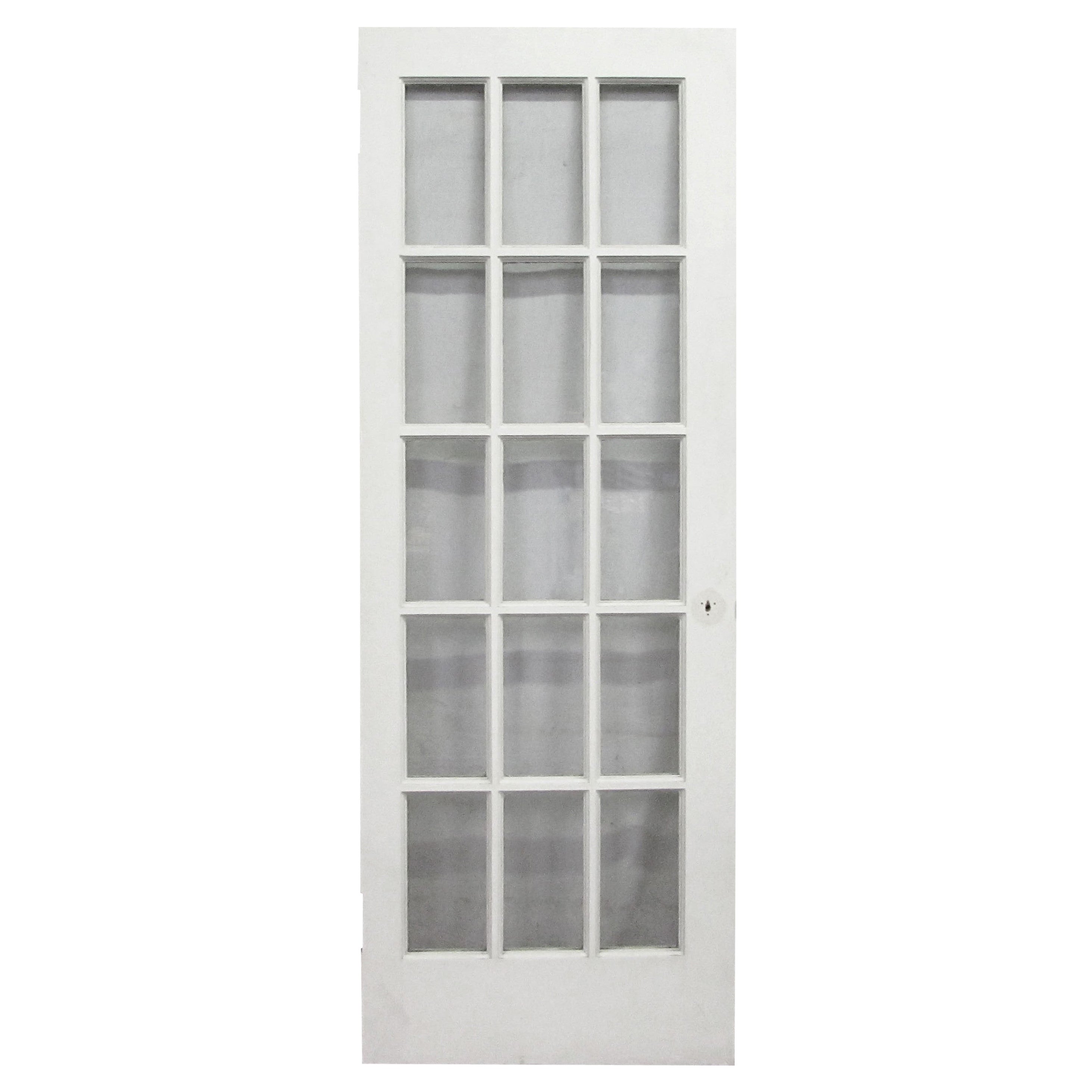 15 Glass Panel Wood French Door Painted White - 30 x 79.75