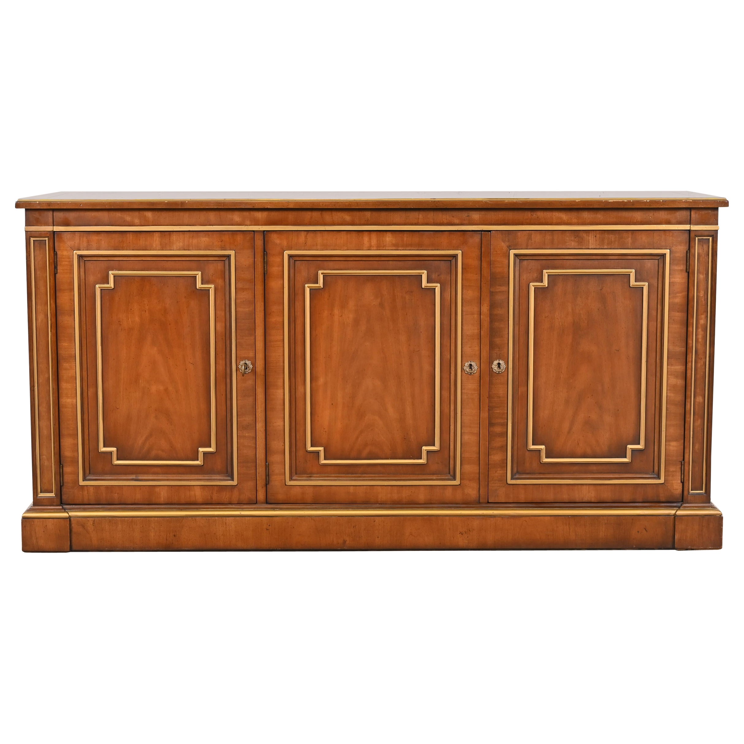 Kindel Furniture Neoclassical Cherry and Gold Gilt Sideboard Credenza