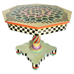 Zero Calorie Donut Octagon Pedestal Table in the Style of MacKenzie-Childs