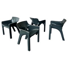 Set of X4 Gaudi Chairs by Vico Magistretti for Artemide in Teal
