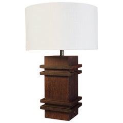 Retro Palmwood Table Lamp by Jacques Adnet, France, 1940s