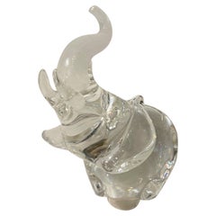 Used Steuben Glass Elephant Sculpture