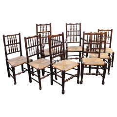 Circa 1830 Set of 8 English Country Dining Chairs