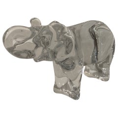 Small Glass Elephant Figurine by Baccarat