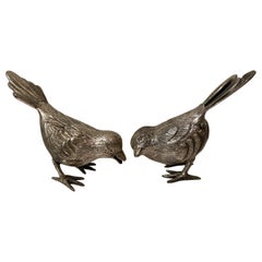 Pair of Silver Plate Sparrows