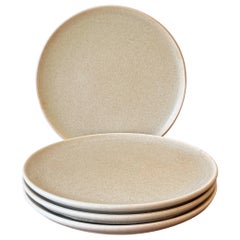 Cream Custard Handmade Organic Modern Dinner Plates, Set of 4