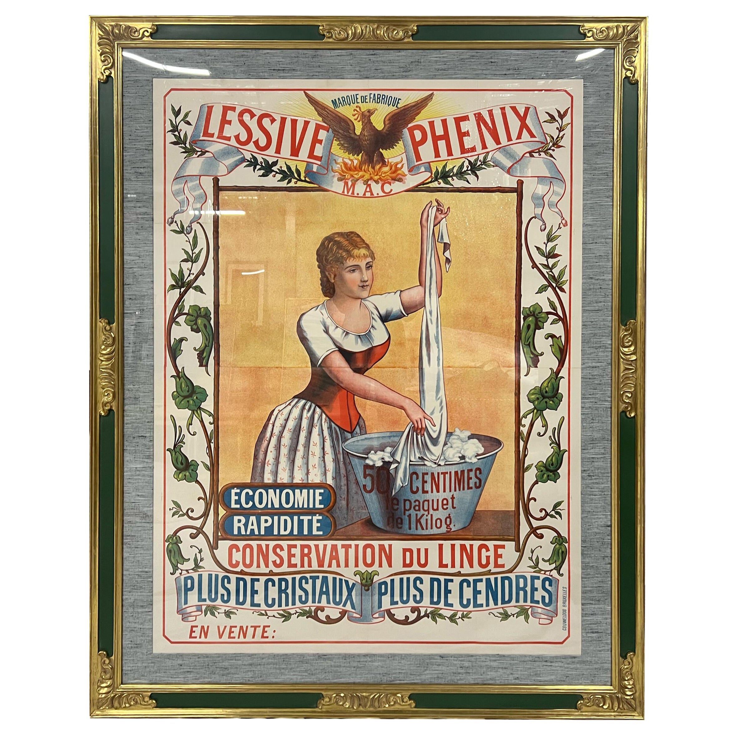 Framed, Original Vintage "Lessive Phenix" Poster