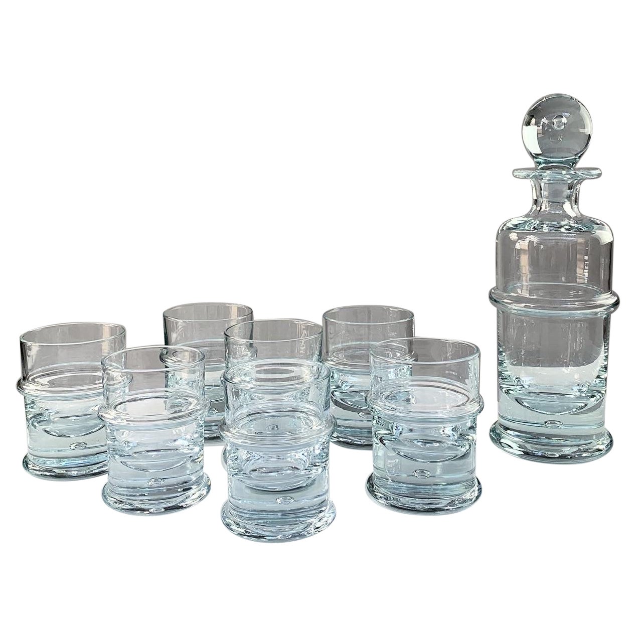 Holmegaard Crystal Glass Decanter Bottle & Tumbler Glasses Regiment Sidse Werner