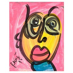 Quadro di Peter Keil, Arte moderna, Acrilico su tavola, Rosa, Senza cornice, C.C. 1975