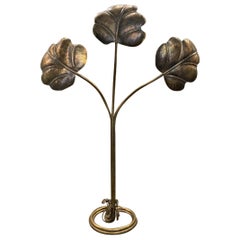 Fantastic Hand Hammered Brass Midcentury Floor Lamp-French