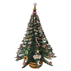 Unique Signed Caltagirone Christmas Tree, Art-