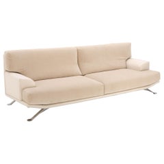 Vintage Giovannetti, Contemporary 2 Seater Sofa from the 1970s by P. Piva Cream "Boss"