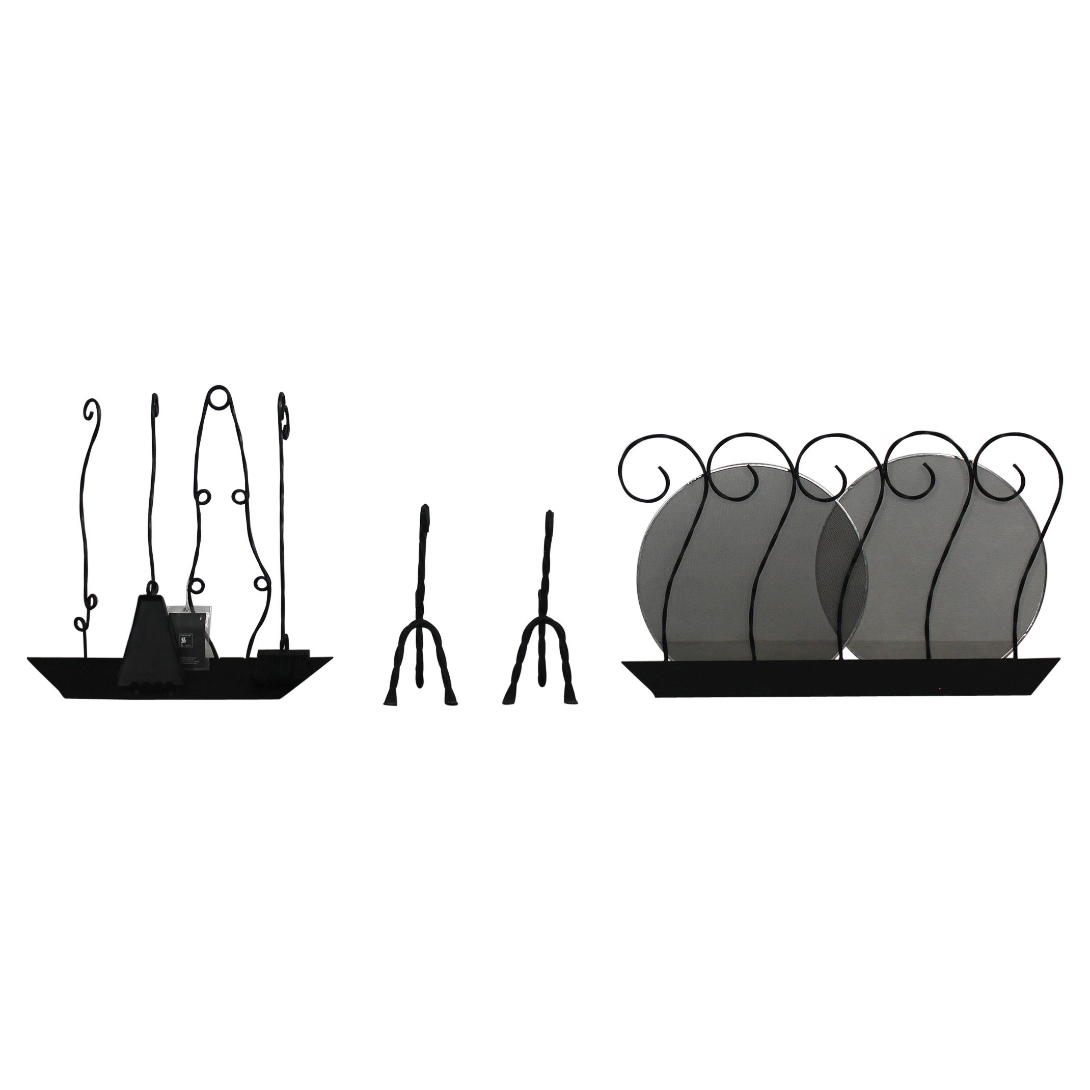 Ensemble d'outils de cheminée Riccado Dalisi en métal laqué par Dimensione Fuoco 1980