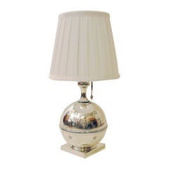 Swedish Art Deco Sphere Shaped Silverplated Tablelamp by Gab 1929