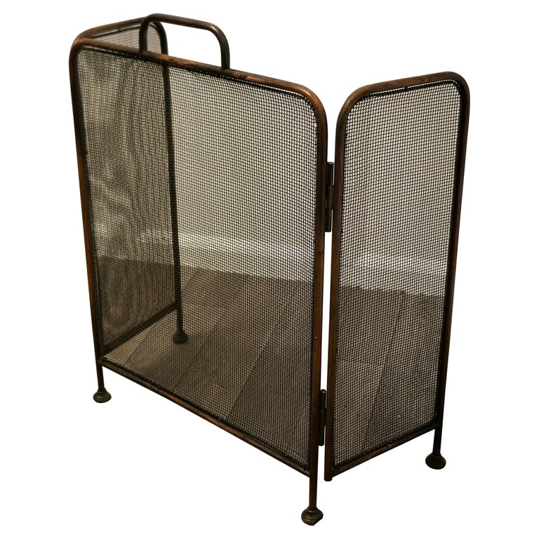 19th Century Folding Copper Fire Guard at 1stDibs