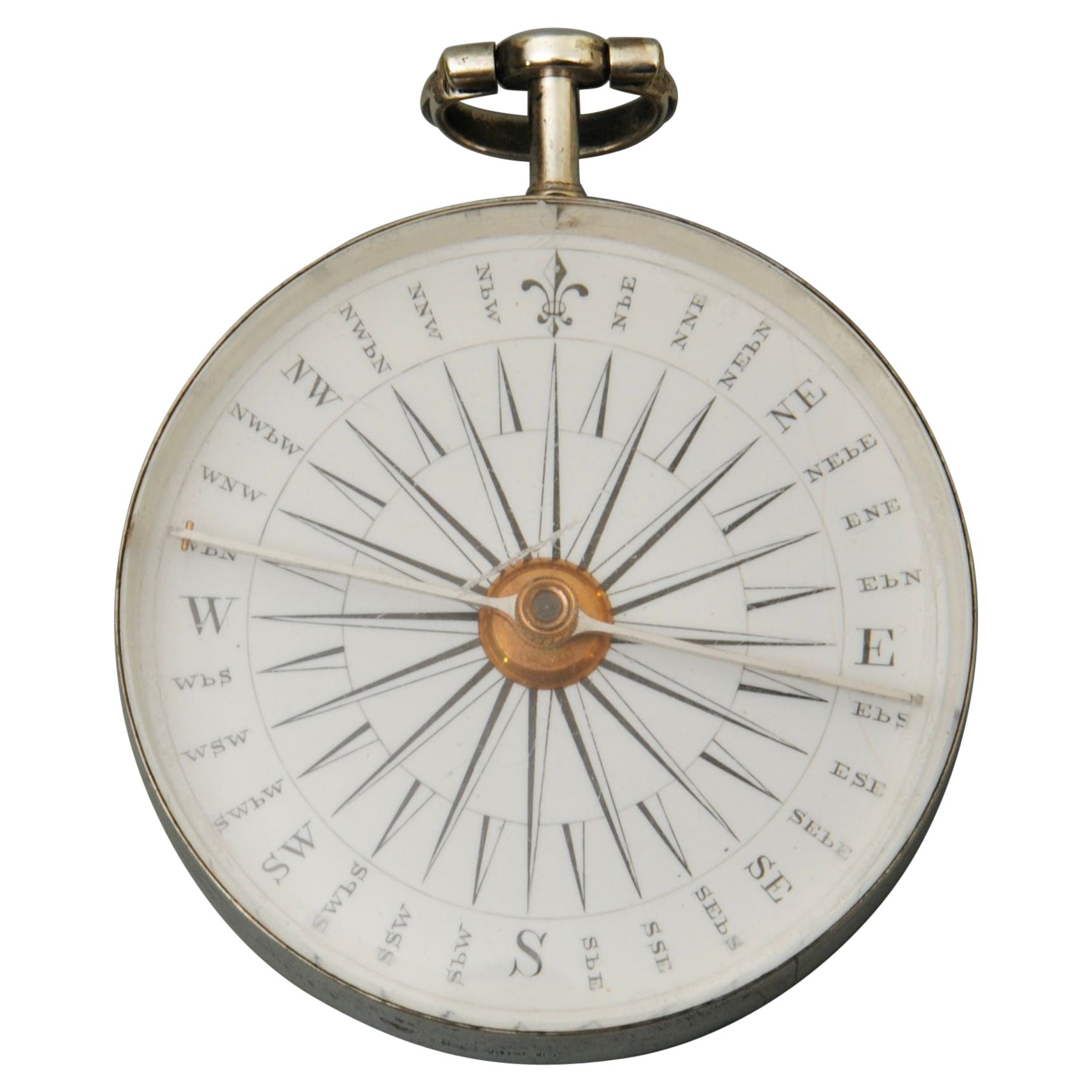 18th Century Silver Pocket Compass by J&W Watkins