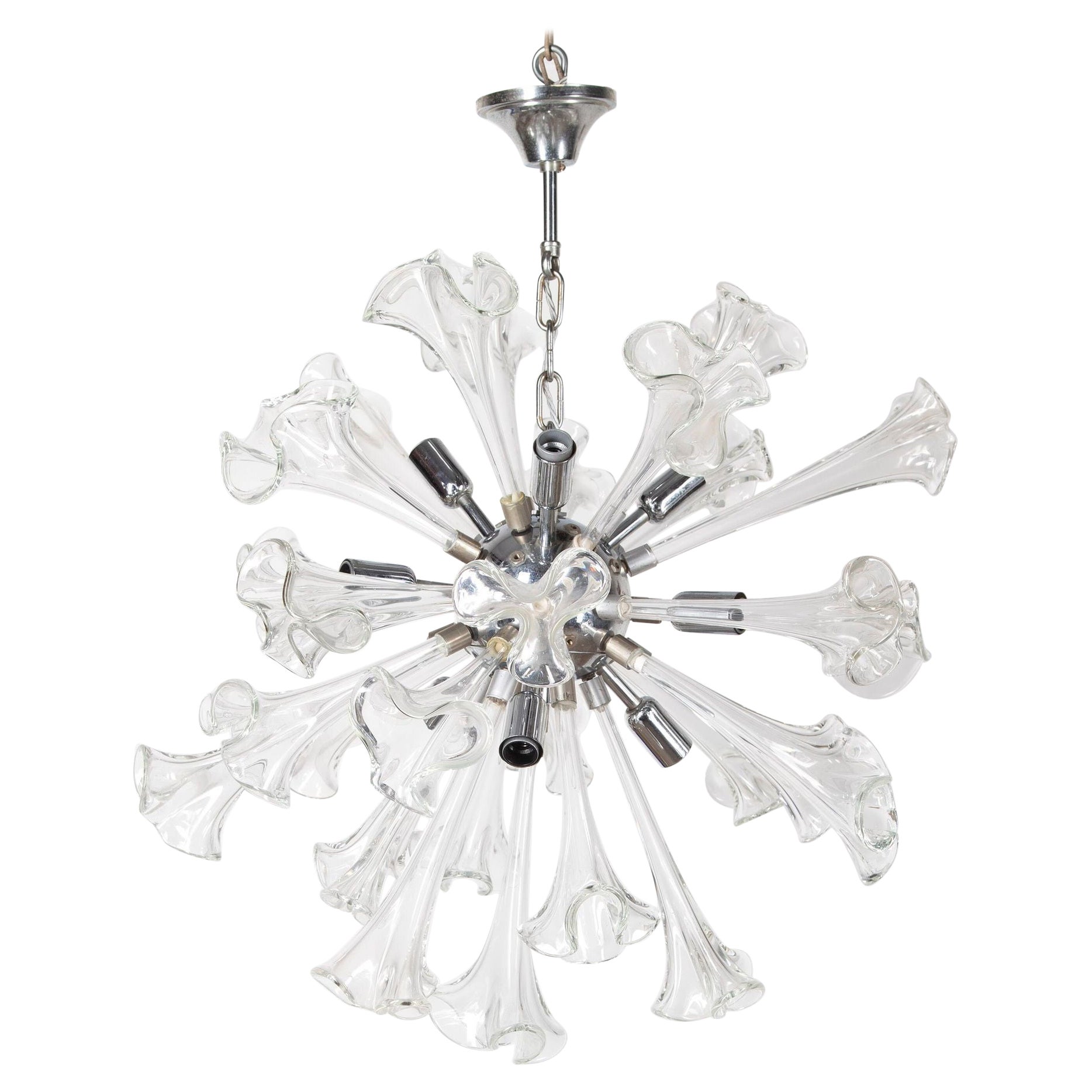 20th Century Murano Flower Starburst Hanging Light For Sale